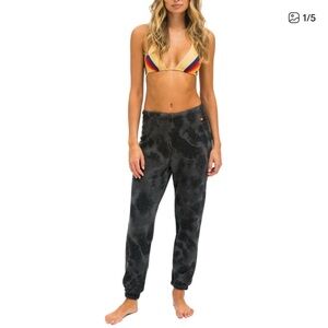 Aviator Nation Black Tie-Dye Joggers